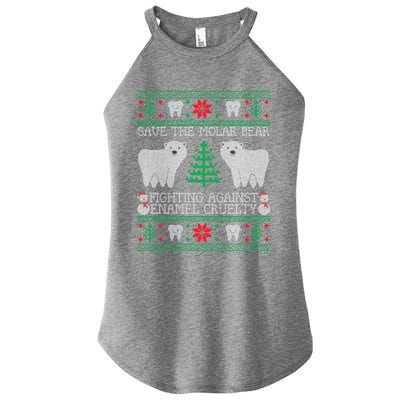 Save The Molar Bear Dental Dentist Ugly Christmas Sweaters Gift Women’s Perfect Tri Rocker Tank