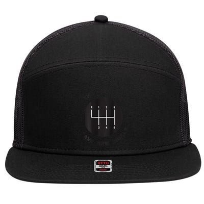 Save The Manuals Simple Graphic For Car Lovers 7 Panel Mesh Trucker Snapback Hat