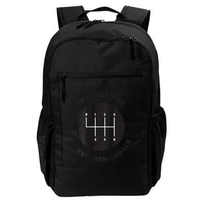 Save The Manuals Simple Graphic For Car Lovers Daily Commute Backpack