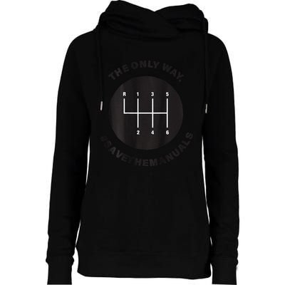 Save The Manuals Simple Graphic For Car Lovers Womens Funnel Neck Pullover Hood