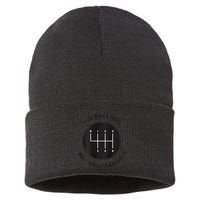 Save The Manuals Simple Graphic For Car Lovers Sustainable Knit Beanie