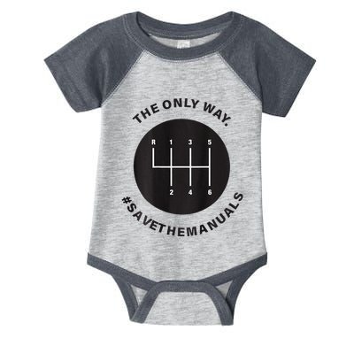 Save The Manuals Simple Graphic For Car Lovers Infant Baby Jersey Bodysuit