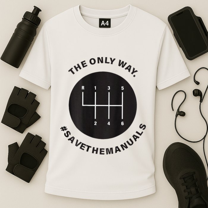 Save The Manuals Simple Graphic For Car Lovers Performance Shirt