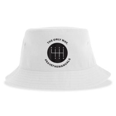 Save The Manuals Simple Graphic For Car Lovers Sustainable Bucket Hat