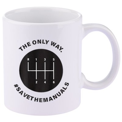 Save The Manuals Simple Graphic For Car Lovers 11oz C Handle Ceramic Mug