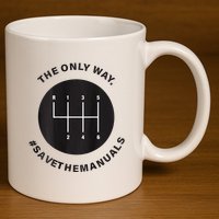 Save The Manuals Simple Graphic For Car Lovers 11oz C Handle Ceramic Mug