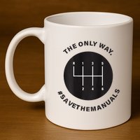 Save The Manuals Simple Graphic For Car Lovers 11oz C Handle Ceramic Mug