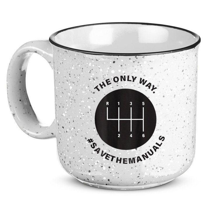 Save The Manuals Simple Graphic For Car Lovers 15oz Campfire Ceramic Mug