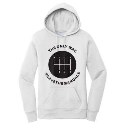 Save The Manuals Simple Graphic For Car Lovers Women's Pullover Hoodie