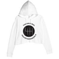 Save The Manuals Simple Graphic For Car Lovers Crop Fleece Hoodie