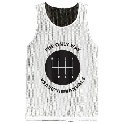 Save The Manuals Simple Graphic For Car Lovers Mesh Reversible Basketball Jersey Tank