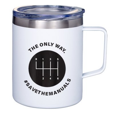 Save The Manuals Simple Graphic For Car Lovers 12oz Stainless Steel Coffee Mug