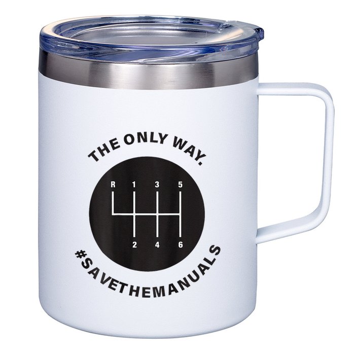 Save The Manuals Simple Graphic For Car Lovers 12oz Stainless Steel Coffee Mug