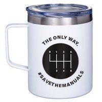 Save The Manuals Simple Graphic For Car Lovers 12oz Stainless Steel Coffee Mug