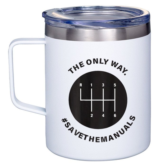 Save The Manuals Simple Graphic For Car Lovers 12oz Stainless Steel Coffee Mug
