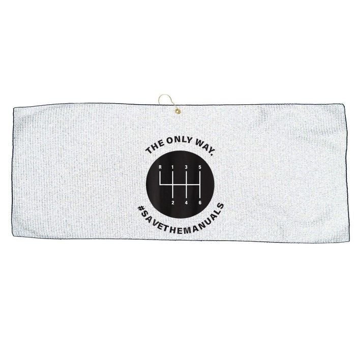 Save The Manuals Simple Graphic For Car Lovers Large Microfiber Waffle Golf Towel