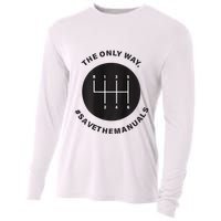 Save The Manuals Simple Graphic For Car Lovers Cooling Performance Long Sleeve Crew
