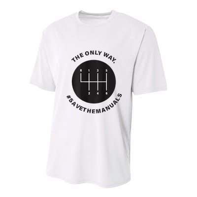Save The Manuals Simple Graphic For Car Lovers Youth Performance Sprint T-Shirt