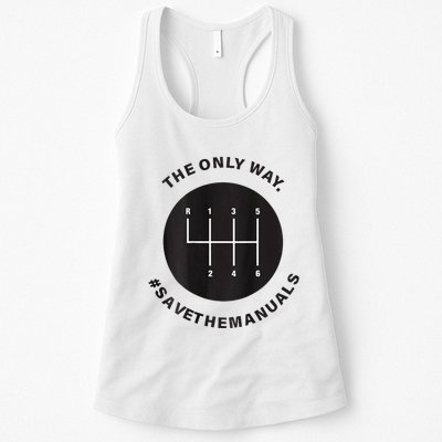 Save The Manuals Simple Graphic For Car Lovers Womens Tank Top