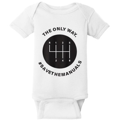 Save The Manuals Simple Graphic For Car Lovers Baby Bodysuit
