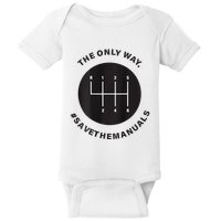 Save The Manuals Simple Graphic For Car Lovers Baby Bodysuit