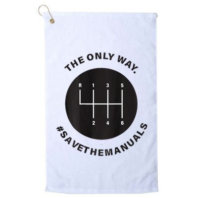 Save The Manuals Simple Graphic For Car Lovers Golf Towel