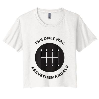 Save The Manuals Simple Graphic For Car Lovers Crop Top