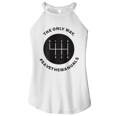 Save The Manuals Simple Graphic For Car Lovers Women's Perfect Tri Rocker Tank