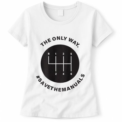 Save The Manuals Simple Graphic For Car Lovers Womens T-Shirt