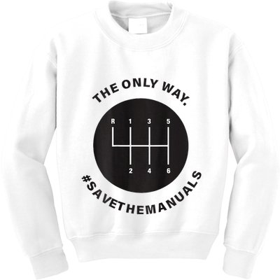 Save The Manuals Simple Graphic For Car Lovers Kids Sweatshirt