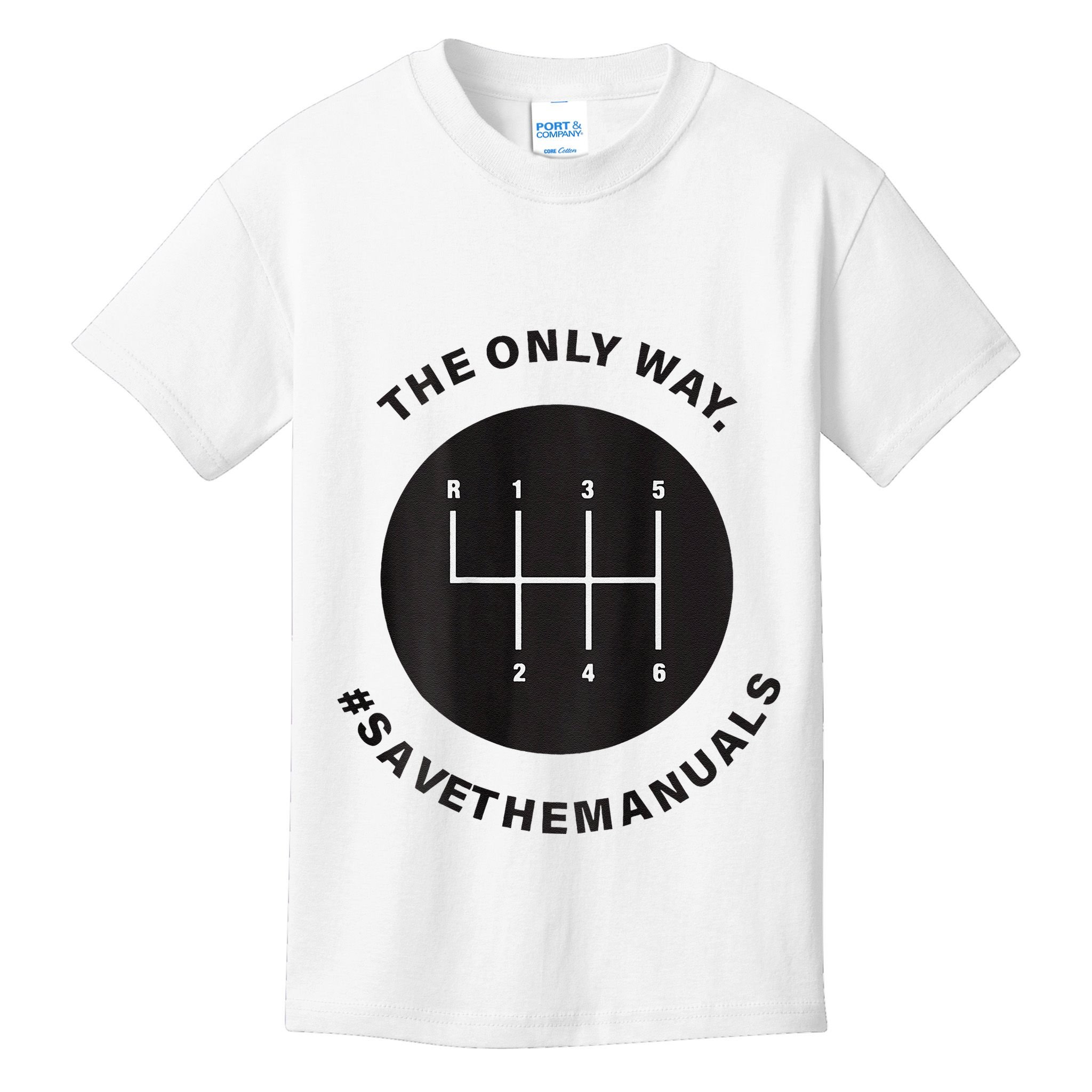 Save The Manuals Simple Graphic For Car Lovers Kids T-Shirt