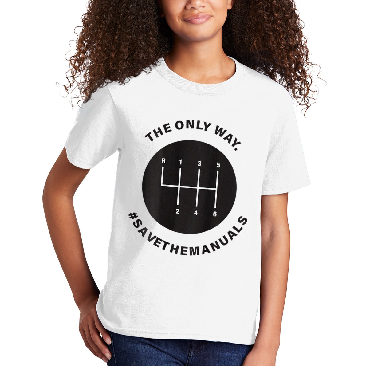 Save The Manuals Simple Graphic For Car Lovers Kids T-Shirt