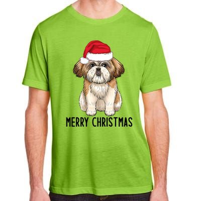 Shih Tzu Mom Merry Christmas Shih Tzu Christmas Adult ChromaSoft Performance T-Shirt