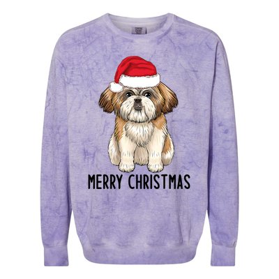 Shih Tzu Mom Merry Christmas Shih Tzu Christmas Colorblast Crewneck Sweatshirt