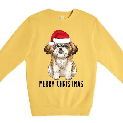 Shih Tzu Mom Merry Christmas Shih Tzu Christmas Premium Crewneck Sweatshirt