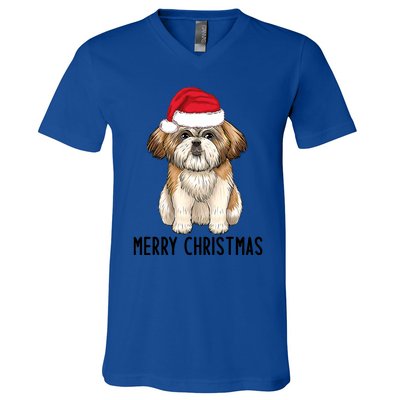 Shih Tzu Mom Merry Christmas Shih Tzu Christmas V-Neck T-Shirt