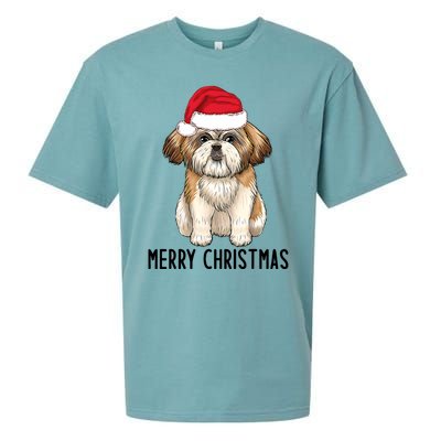 Shih Tzu Mom Merry Christmas Shih Tzu Christmas Sueded Cloud Jersey T-Shirt