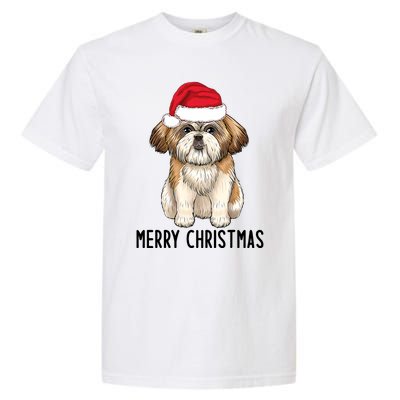 Shih Tzu Mom Merry Christmas Shih Tzu Christmas Garment-Dyed Heavyweight T-Shirt