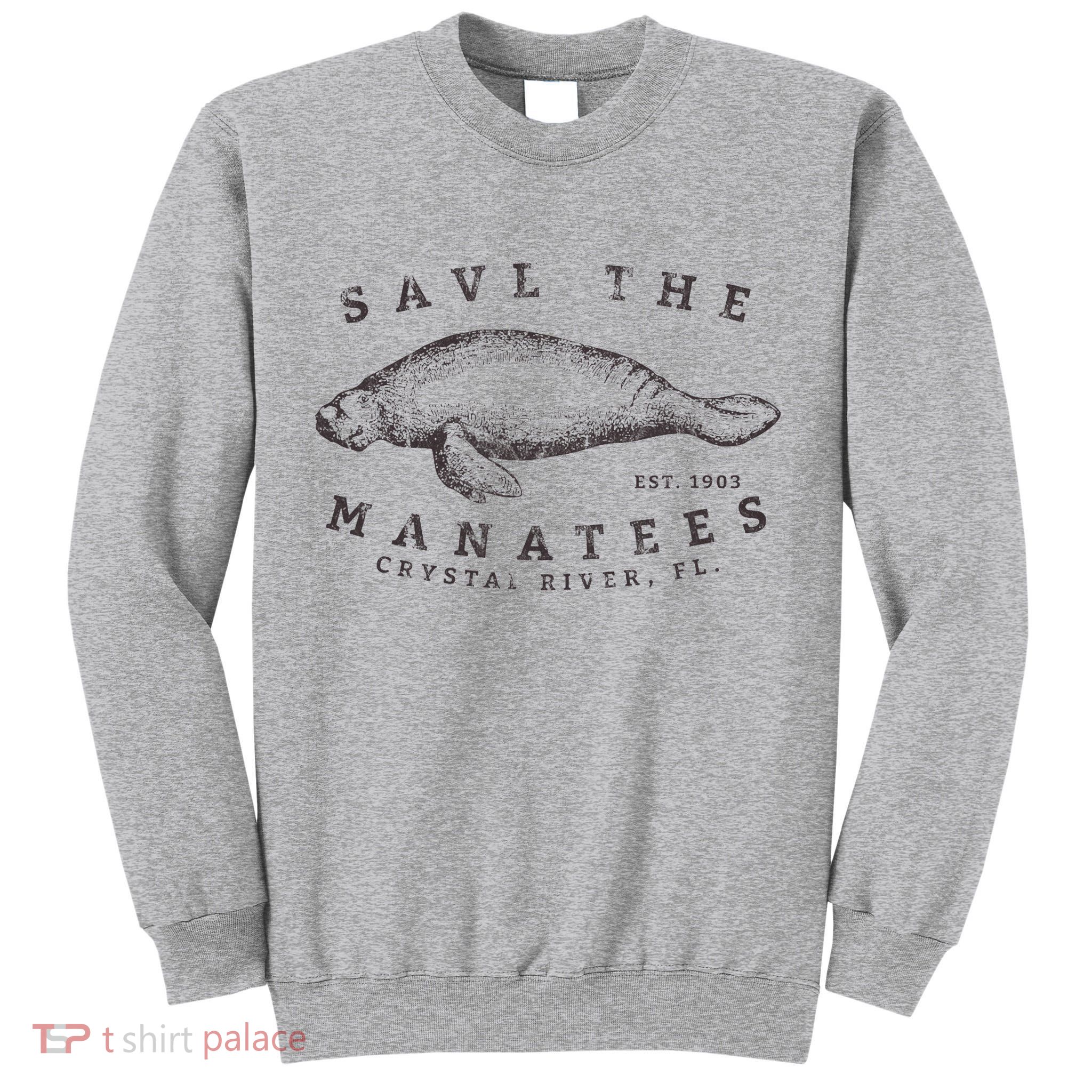 Save The Manatee Crystal River Fl Vinatage Sea Cow Gift Tall Sweatshirt
