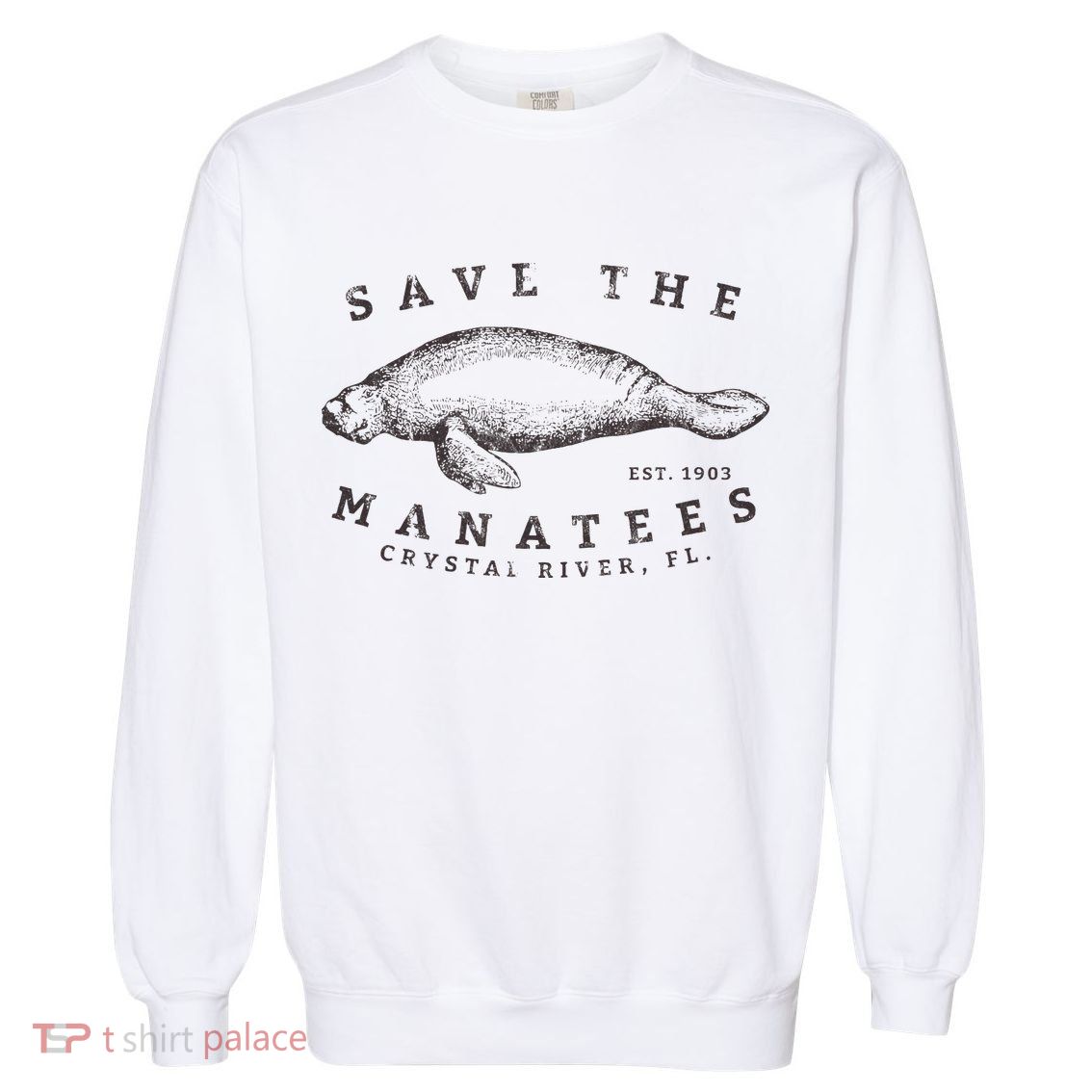 Save The Manatee Crystal River Fl Vinatage Sea Cow Gift Garment-Dyed Sweatshirt