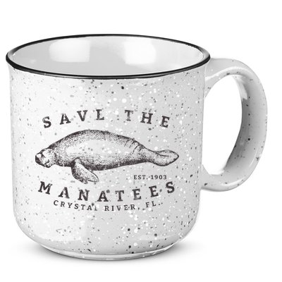 Save The Manatee Crystal River Fl Vinatage Sea Cow Gift 15oz Campfire Ceramic Mug