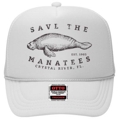 Save The Manatee Crystal River Fl Vinatage Sea Cow Gift Trucker Hat