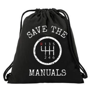 Save The Manuals Stick Shift Car Lover Drawstring Bag