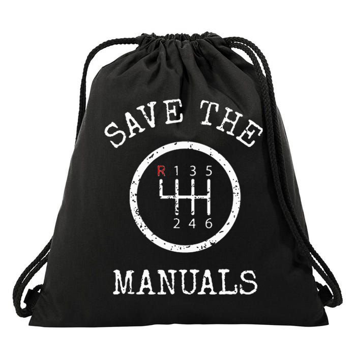 Save The Manuals Stick Shift Car Lover Drawstring Bag