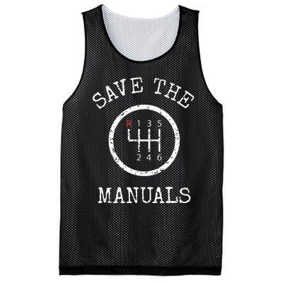 Save The Manuals Stick Shift Car Lover Mesh Reversible Basketball Jersey Tank