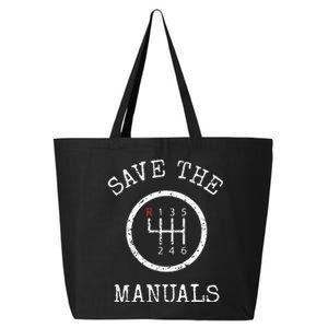 Save The Manuals Stick Shift Car Lover 25L Jumbo Tote