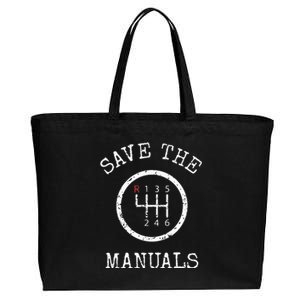 Save The Manuals Stick Shift Car Lover Cotton Canvas Jumbo Tote