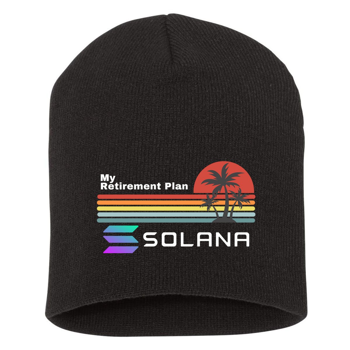 Solana Token, My Retirement Plan, Crypto, DeFi, Crypto Exchange, Solana Crypto Short Acrylic Beanie