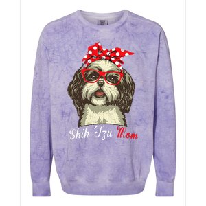 Shih Tzu Mama Funny Dog Lover Mothers Day Shitzu Dog Gift Colorblast Crewneck Sweatshirt