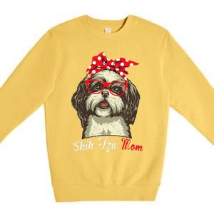 Shih Tzu Mama Funny Dog Lover Mothers Day Shitzu Dog Gift Premium Crewneck Sweatshirt